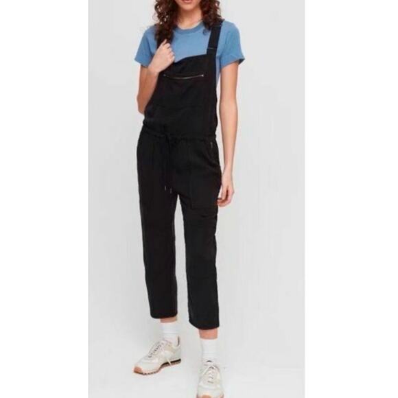 Aritiza Wilfred Free Valletta Overalls Cropped Twill Overalls in Black Sz. Small - Picture 8 of 10